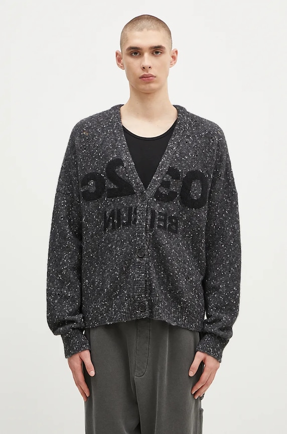 Кардиган з домішкою вовни 032C ''Selfie'' Cardigan Planet friendly сірий F24.URK.1611.400
