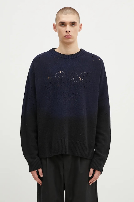 032C maglione in lana ''Lazer Selfie'' Sweater stampa all-over blu navy F24.URK.1512.050
