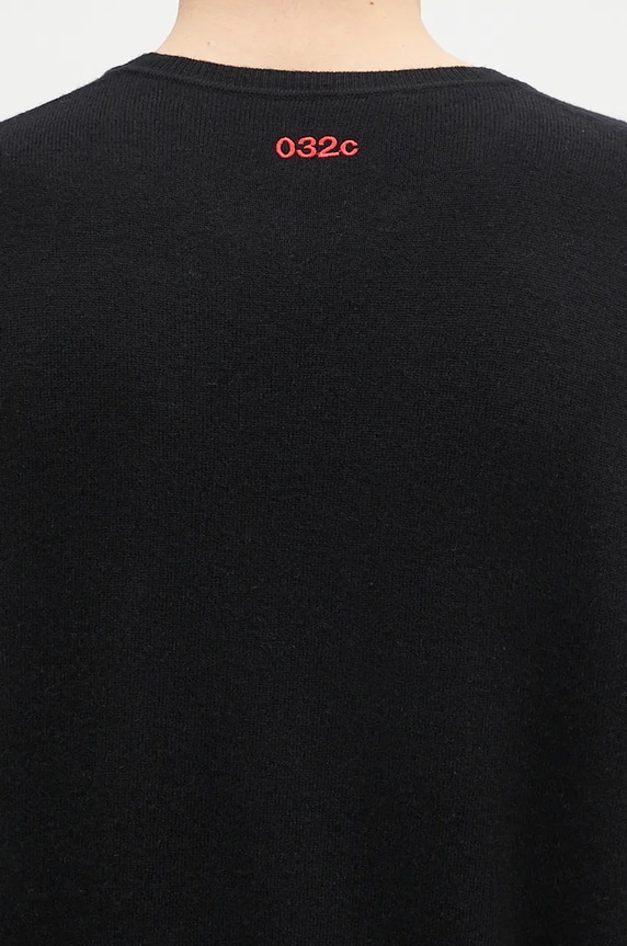 Вълнен пуловер 032C Logo Cashmere Blend Sweater черен F24.URK.1571.000