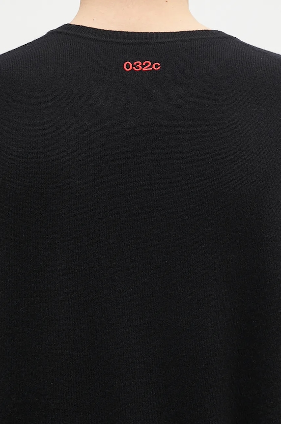 Вълнен пуловер 032C Logo Cashmere Blend Sweater черен F24.URK.1571.000