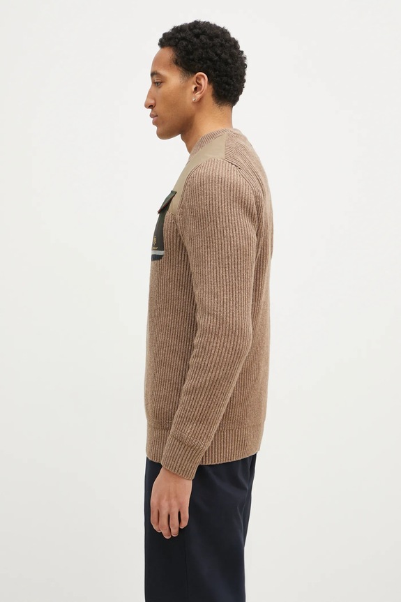 Baracuta gyapjú pulóver Barbour x Baracut Miller Knit BRMAG0191 bézs AW24