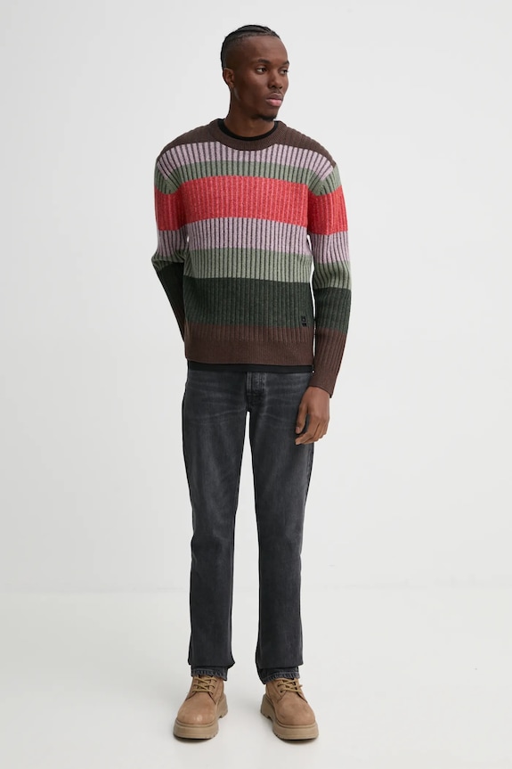 PS Paul Smith sweter wełniany M2R.314Z.P22301 brązowy SS25