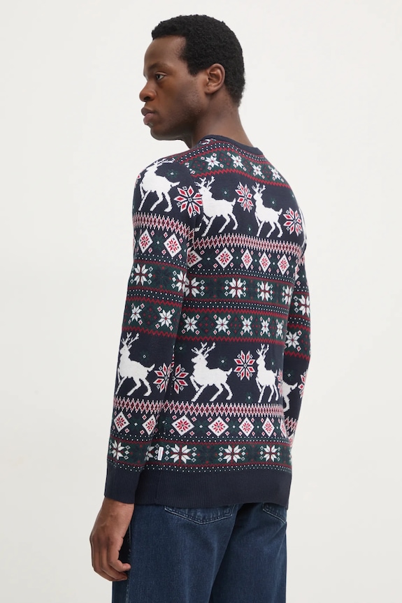 Odzież Lindbergh sweter 30.800169.DKNAVY granatowy