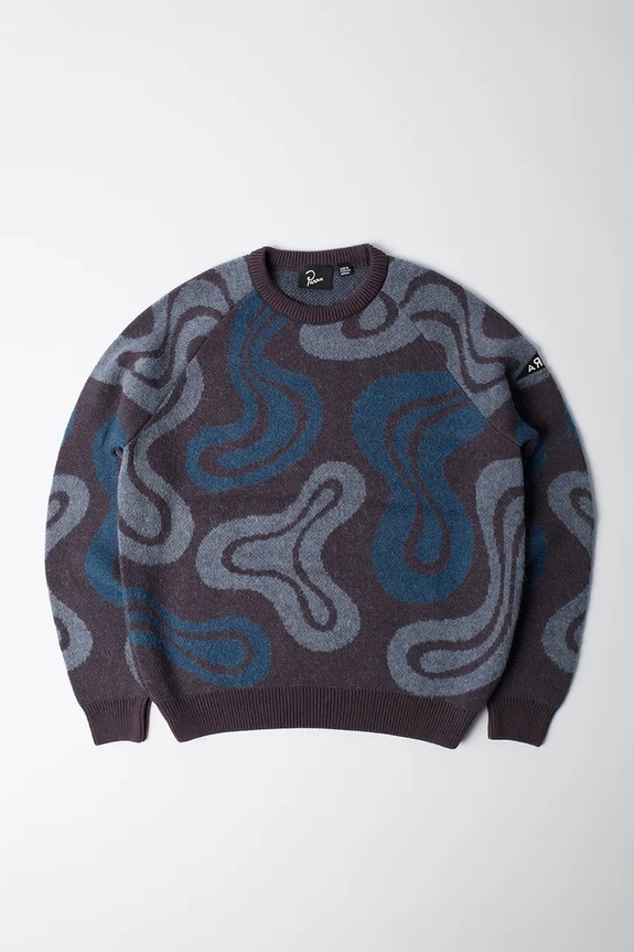 by Parra wool blend jumper Stupid Lava Lamp Knitted Pullover medium thickness maroon 52415..