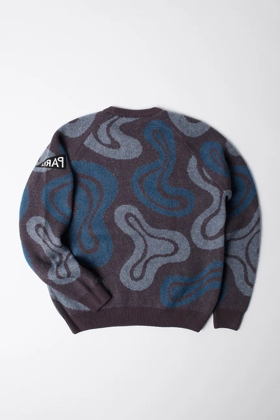 by Parra wool blend jumper Stupid Lava Lamp Knitted Pullover 52415.. maroon AW24