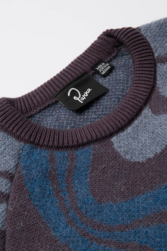 by Parra wool blend jumper Stupid Lava Lamp Knitted Pullover maroon 52415..