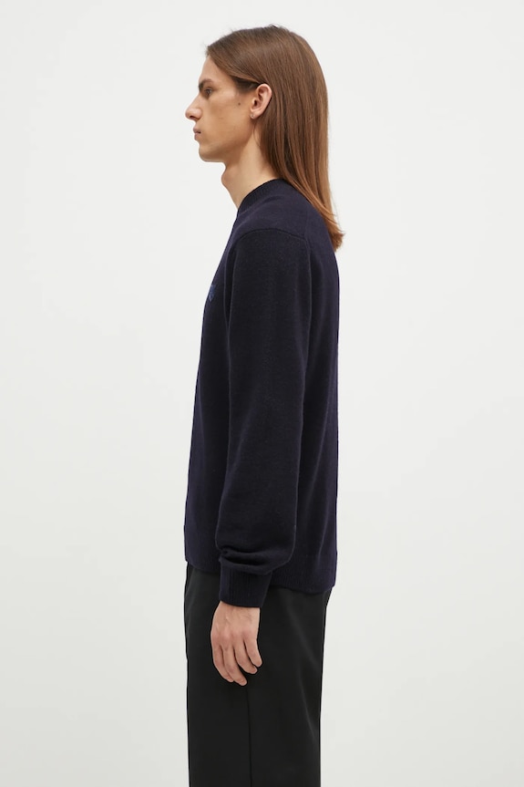 Maison Kitsuné maglione in lana Bold Fox Head Patch NM00805KT1006 blu navy AW24