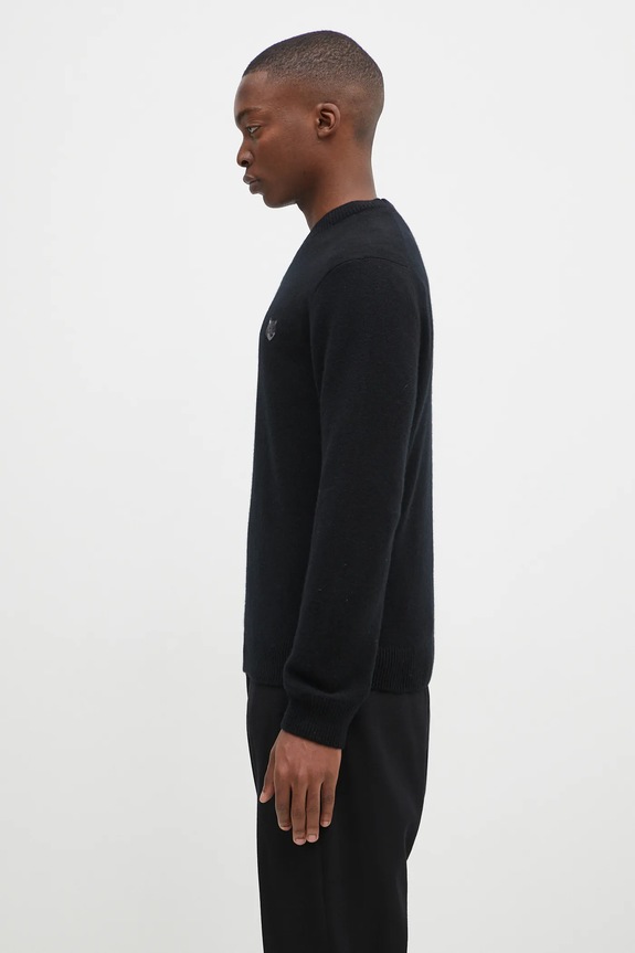Maison Kitsuné woolen jumper Bold Fox Head Patch NM00805KT1006 black AW24