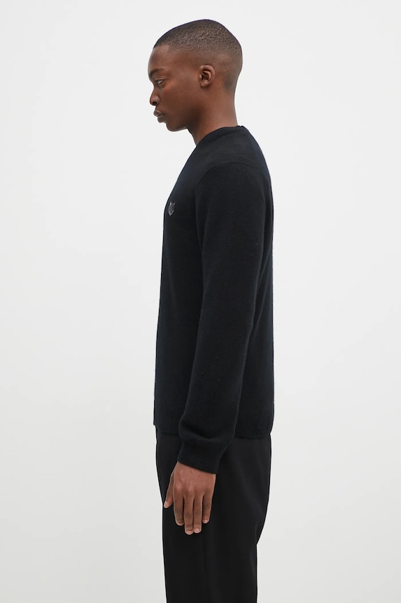 Maison Kitsuné woolen jumper Bold Fox Head Patch NM00805KT1006 black AW24