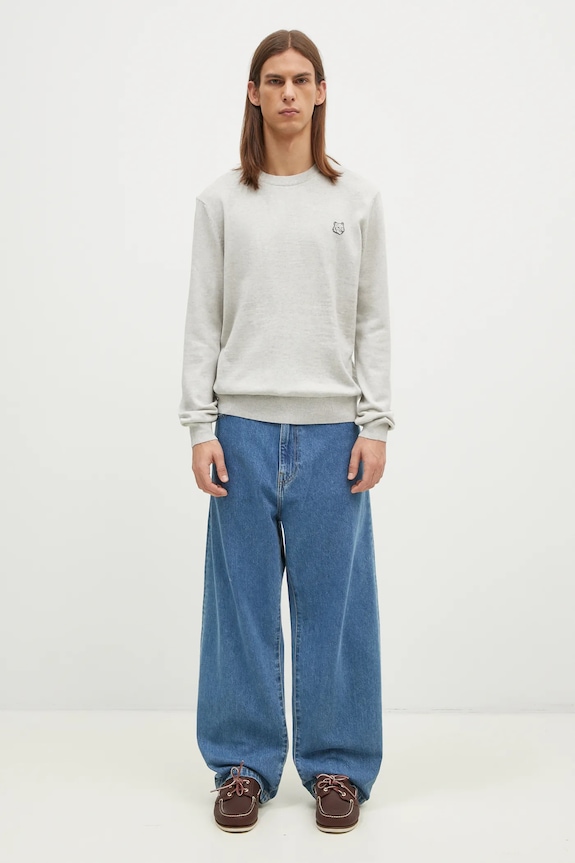 Вовняний светр Maison Kitsuné Bold Fox Head Patch MM00815KT1036 сірий