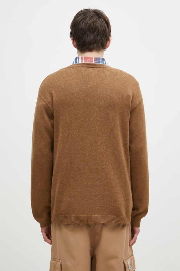 Îmbrăcăminte Human Made pulover din amestec de lana Heart Knit Sweater HM28CS018 maro
