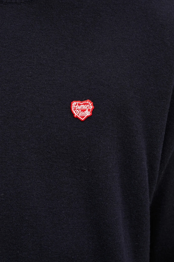 Vuneni pulover Human Made Heart Badge Knit mornarsko plava HM28CS047