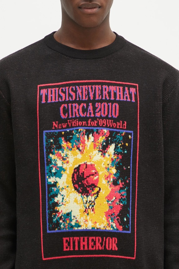Свитер с примесью шерсти thisisneverthat Basketball Hoop Knit Sweater чёрный TN243KKNPK04