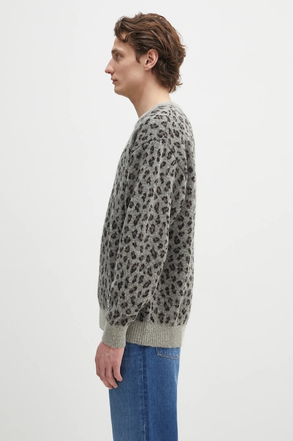 Шерстяной свитер Wacko Maria Leopard Mohair 24FW.WMK.KN11 серый AW24