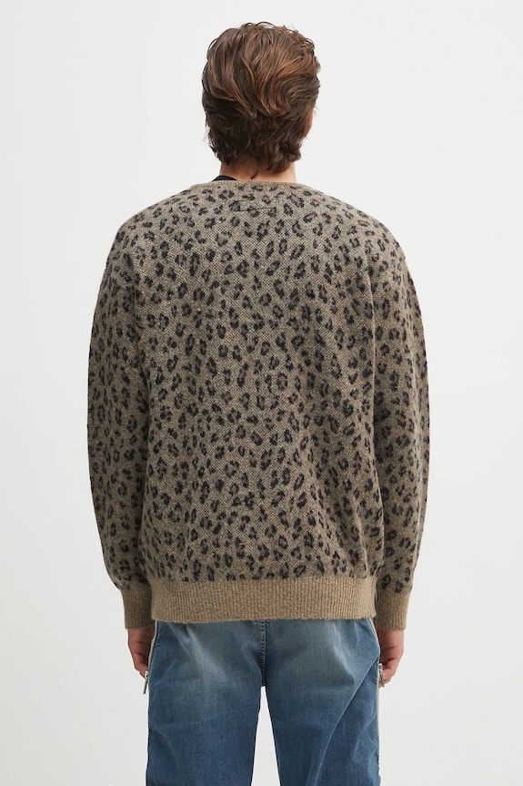 Oblečenie Vlnený kardigán Wacko Maria Leopard Mohair 24FW.WMK.KN12 hnedá
