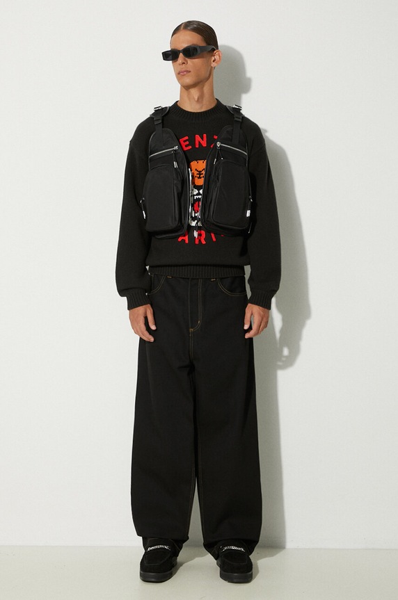 Kenzo maglione in lana Rws Lucky Tiger Jumper FE68PU4773LH.99J nero AW24