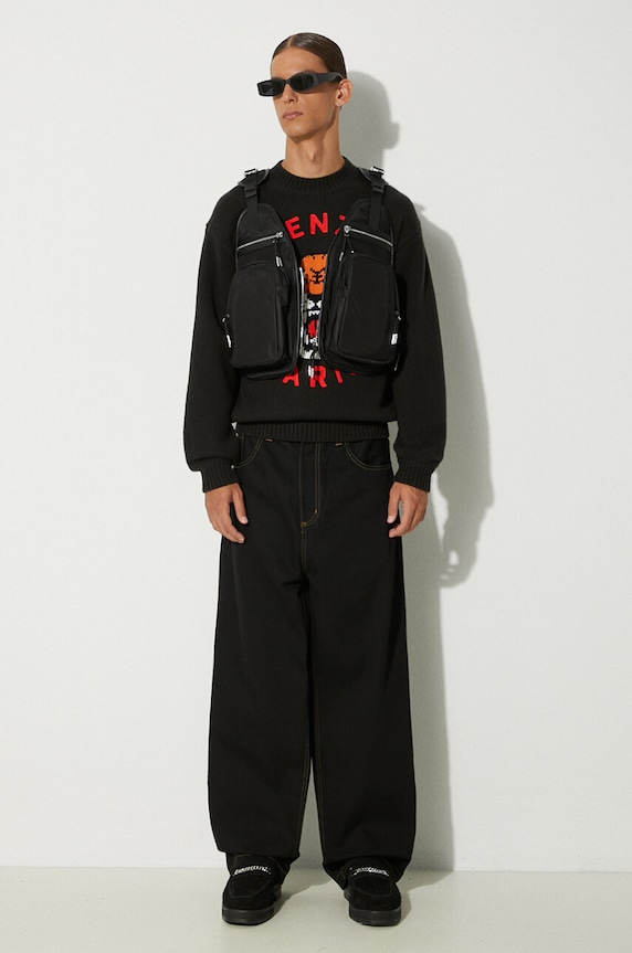Kenzo maglione in lana Rws Lucky Tiger Jumper FE68PU4773LH.99J nero AW24
