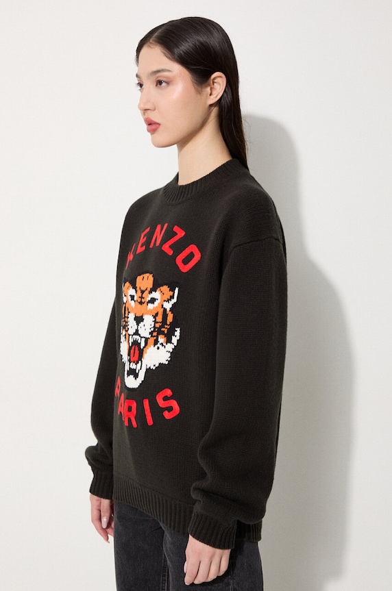 Kenzo maglione in lana Rws Lucky Tiger Jumper FE68PU4773LH.99J
