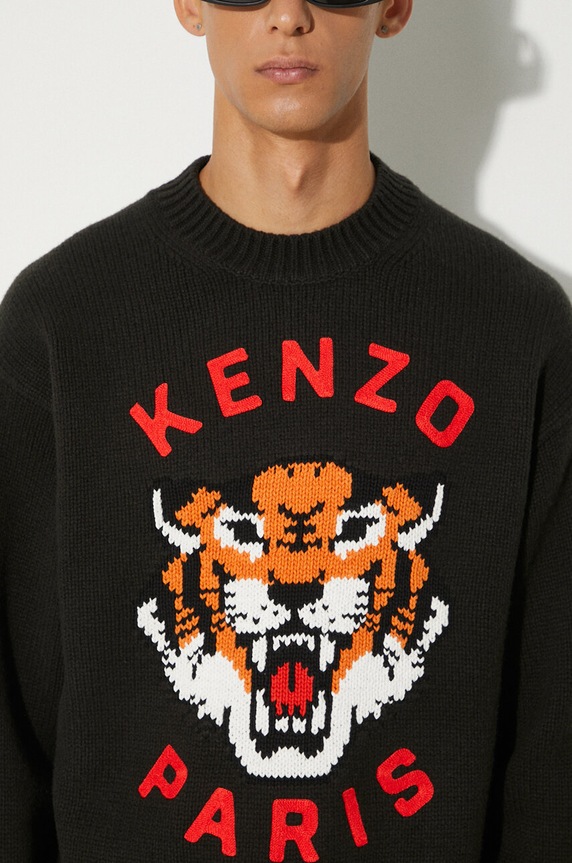 Kenzo maglione in lana Rws Lucky Tiger Jumper FE68PU4773LH.99J