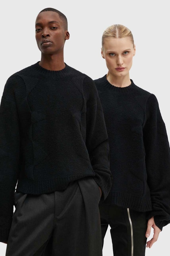 Heliot Emil maglione in lana semplice nero PREAW24.M.07.063.BLK01