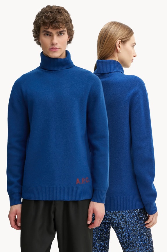 A.P.C. pulover de lana pull walter grosime medie bleumarin WVBDK.M23248