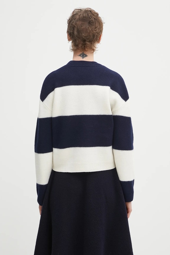 Îmbrăcăminte A.P.C. pulover de lână pull penny WVBDL.F23370 bleumarin