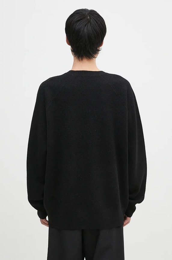 Odzież Y-3 sweter wełniany 3-S Knit Crew IW7483 czarny