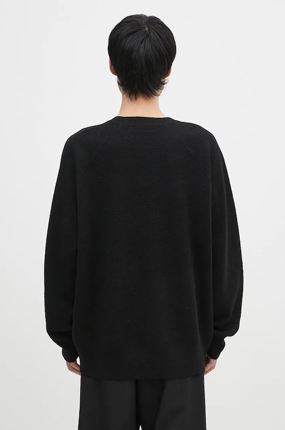 Odzież Y-3 sweter wełniany 3-S Knit Crew IW7483 czarny