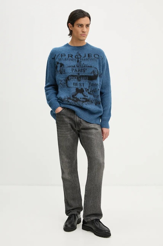 Дрехи Пуловер с мохер Y/Project PARIS' BEST JACQUARD PULLOVER 206SW001 син