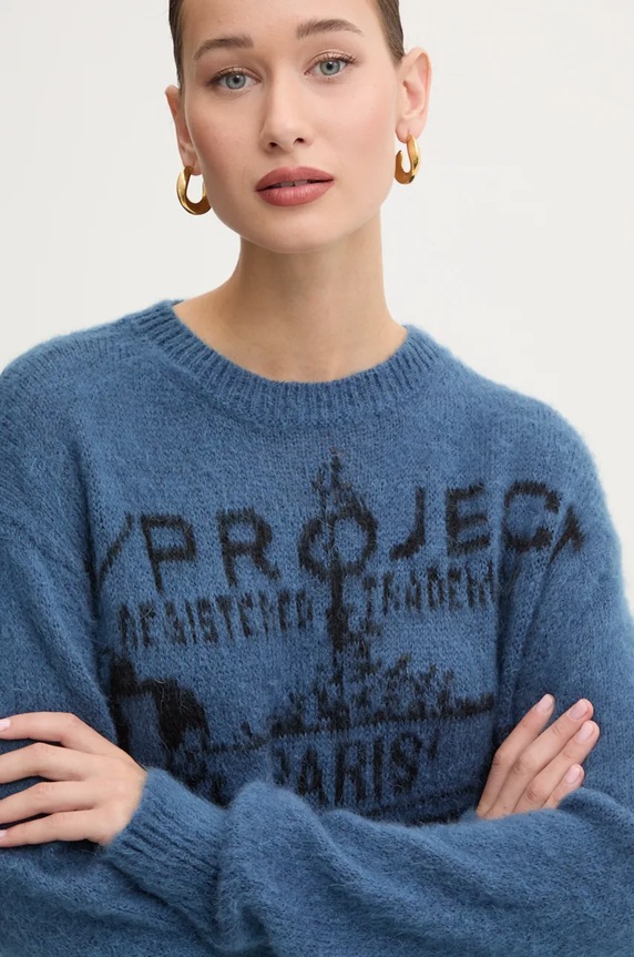 Пуловер с мохер Y/Project PARIS' BEST JACQUARD PULLOVER 206SW001