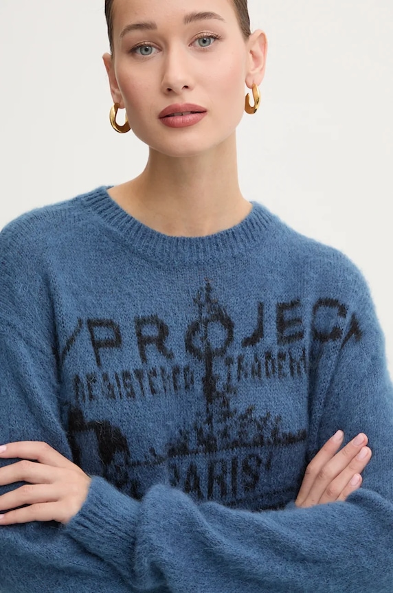 Пуловер с мохер Y/Project PARIS' BEST JACQUARD PULLOVER 206SW001