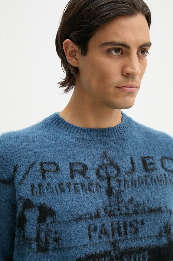 Пуловер с мохер Y/Project PARIS' BEST JACQUARD PULLOVER 206SW001