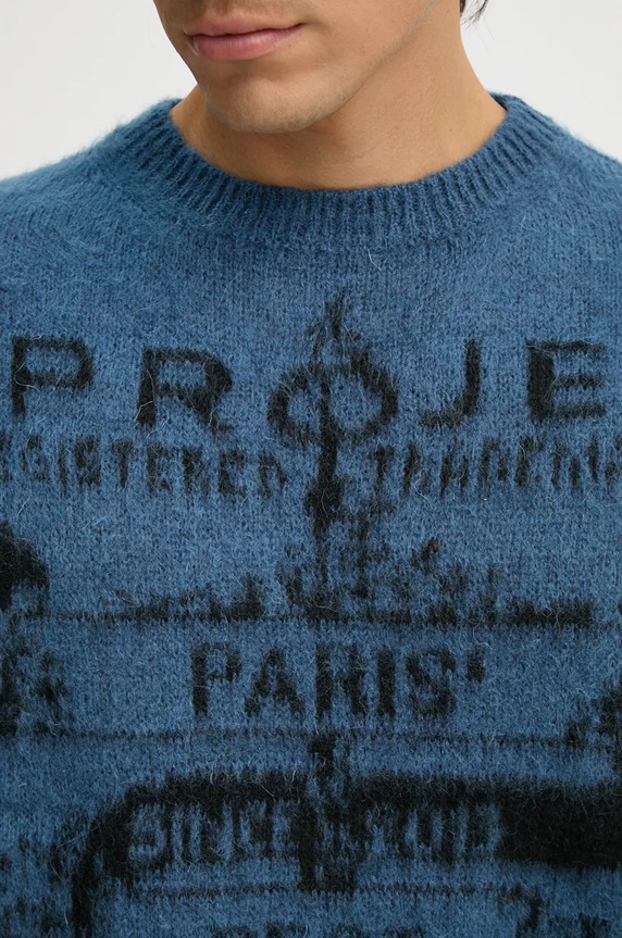 Пуловер с мохер Y/Project PARIS' BEST JACQUARD PULLOVER 206SW001