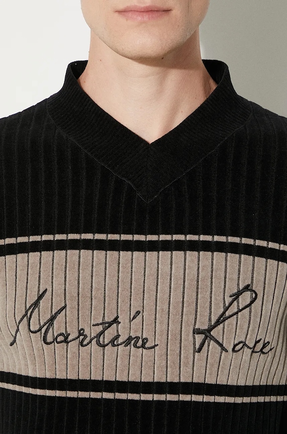 Свитер Martine Rose Chenille V-Neck Jumper 946YA02008 чёрный AW24