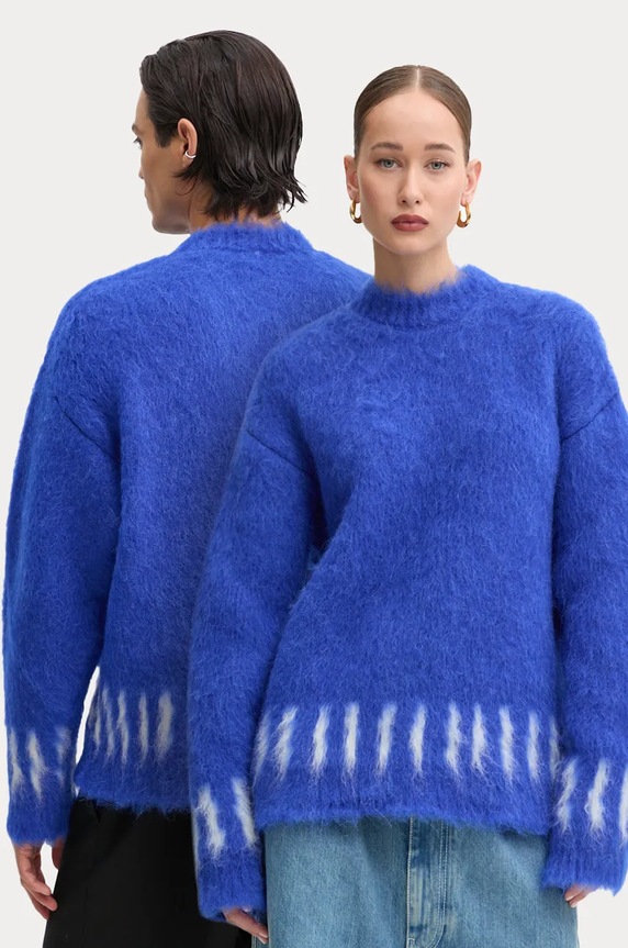 Sunnei woolen jumper round neck blue RTWXKNW005