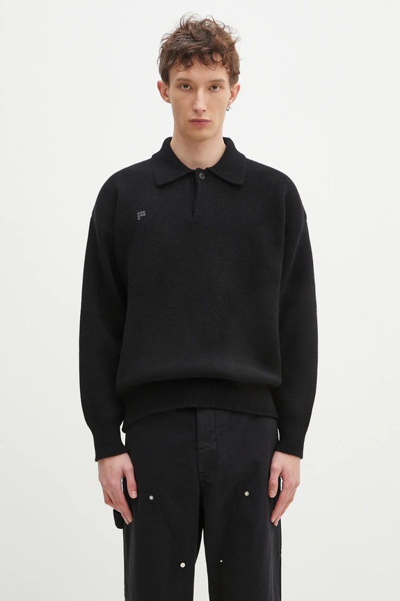 Pangaia sweter kaszmirowy gruba czarny 10001268