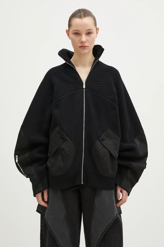 A.A. Spectrum cardigan con aggiunta di lana Saxon 82243310 nero AW24