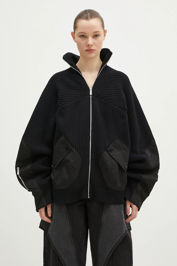 A.A. Spectrum cardigan con aggiunta di lana Saxon 82243310 nero AW24