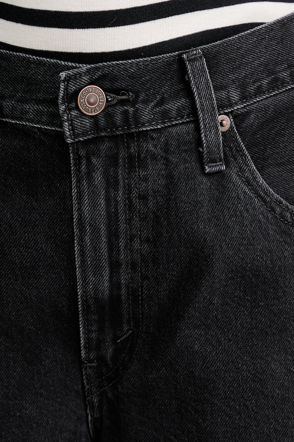 Levi's pantaloni scurți jeans BAGGY DAD negru 000MJ