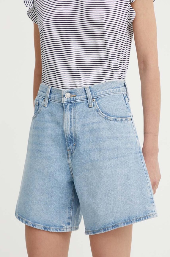 Rifľové krátke nohavice Levi's HIGH BAGGY SHORT bavlna modrá A9311