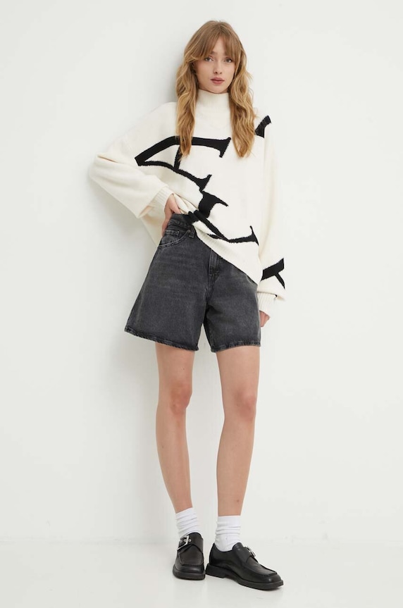 Τζιν σορτς Levi's HIGH BAGGY SHORT A9311 μαύρο AA00