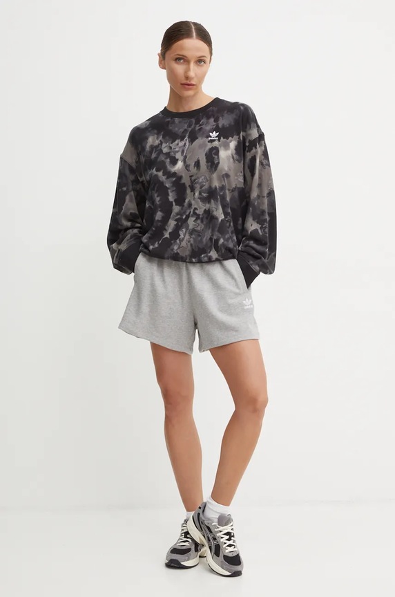 adidas Originals pantaloni scurți din bumbac Essential IY7341 gri AW25