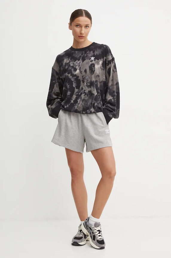 adidas Originals pantaloni scurți din bumbac Essential IY7341 gri AW25