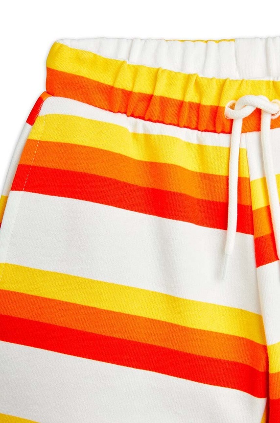 Детски памучен къс панталон Mini Rodini Stripe оранжев 2463011800