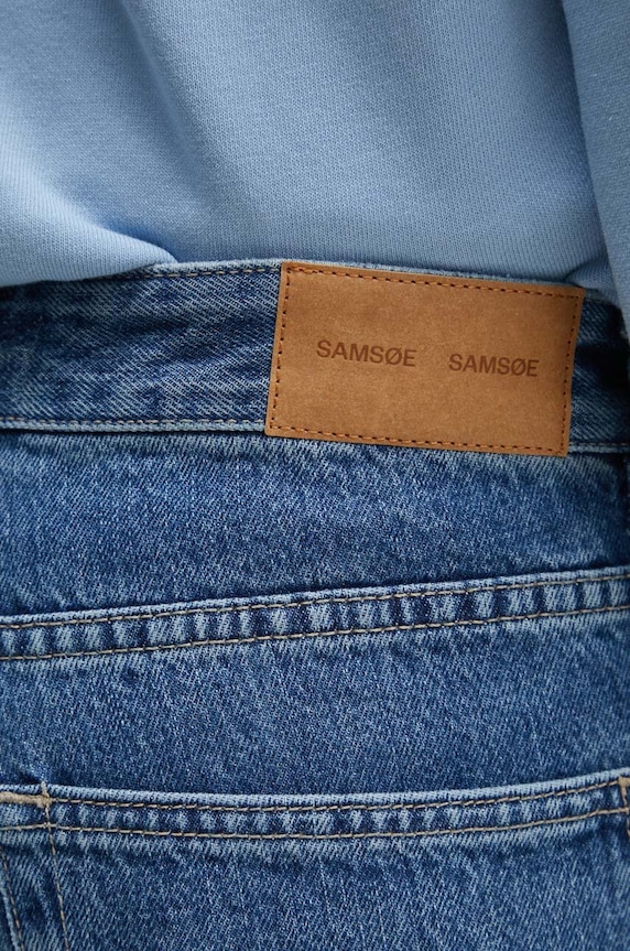 Samsoe Samsoe pantaloni scurti jeans SAEDDIE albastru M24200009