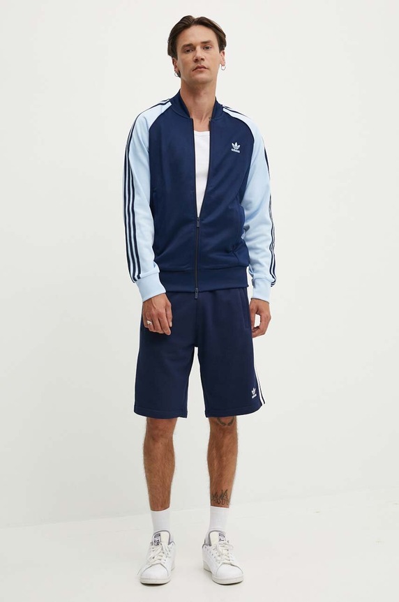 Bavlněné šortky adidas Originals Adicolor 3-Stripes IM9424 námořnická modř SS25