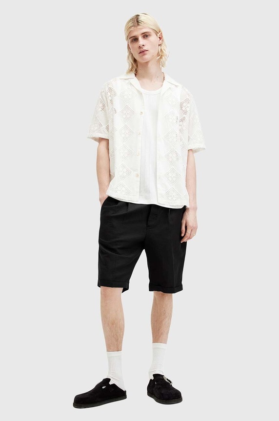 AllSaints pantaloni scurti din in ORA TALLIS in negru M013TA