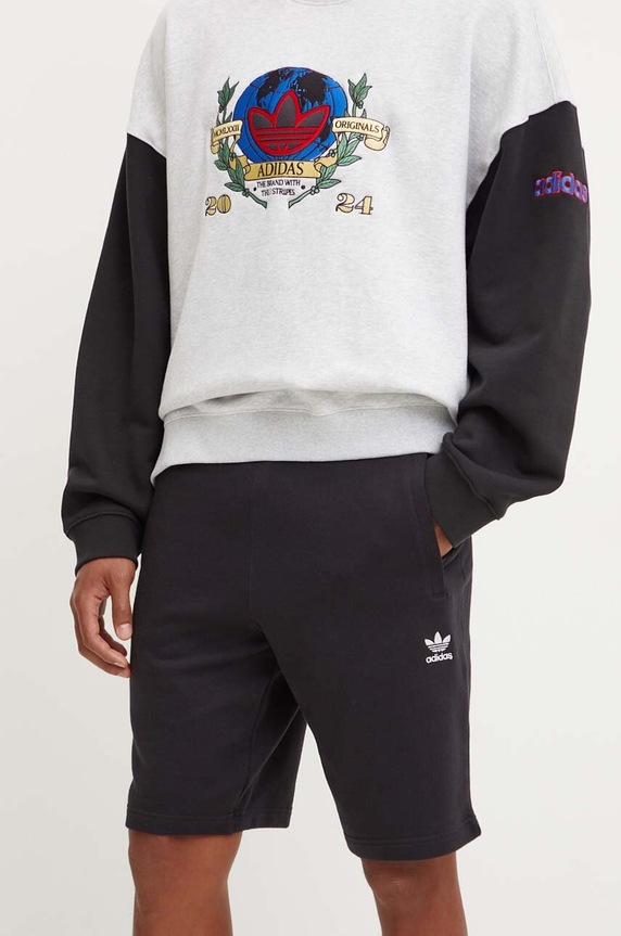 adidas Originals pantaloni scurți din bumbac Essential bumbac negru IY8520