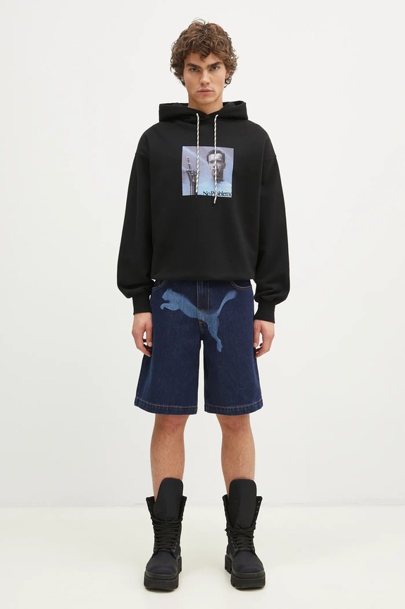 Pamučne traper kratke hlače Puma PUMA X A$AP ROCKY Denim Short 631066 mornarsko plava