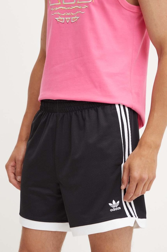 Σορτς adidas Originals Adicolor πλεκτό ύφασμα μαύρο IZ4800